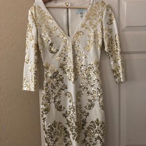 White and gold sequin Camille dress